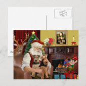 Santa's Welsh Terriers (TWO) Feestdagenkaart (Voorkant / Achterkant)
