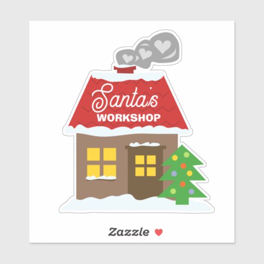 Santa's werkplaats Kerst vinyl sticker (Vel)