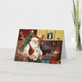 Santa's West Highland Terrier Feestdagen Kaart