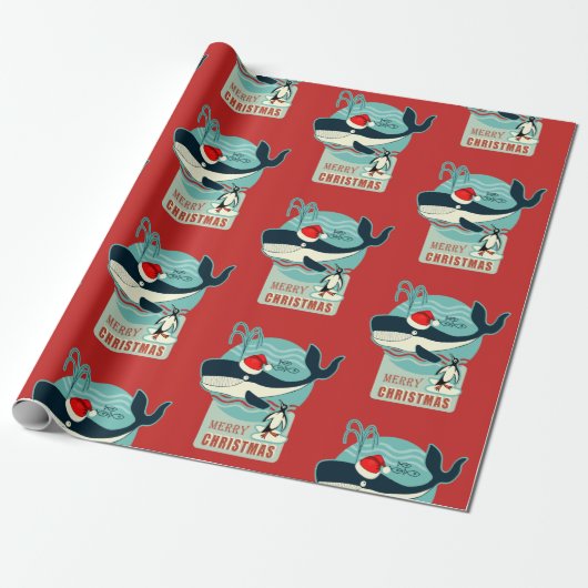 Santa's Whale Cadeaupapier (Uitgerold)