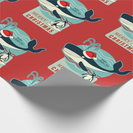 Santa's Whale Cadeaupapier (Hoek)