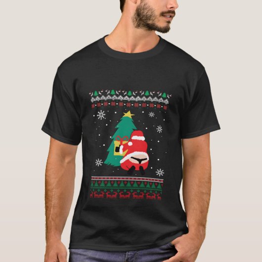 Santa's Whale Tail Thongs Lelijk T-shirt (Voorkant)