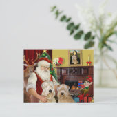 Santa's Wheaten Terriers (TWO) Feestdagenkaart (Staand voorkant)