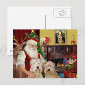 Santa's Wheaten Terriers (TWO) Feestdagenkaart (Voorkant / Achterkant)