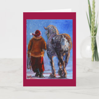 Santa's Wheeler met rode rand Feestdagen Kaart