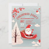 Santa's Whimsical Sleigh Ride Kerstfeest Kaart (Voorkant)