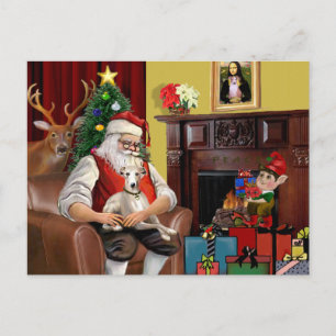 Santa's Whippet Feestdagenkaart