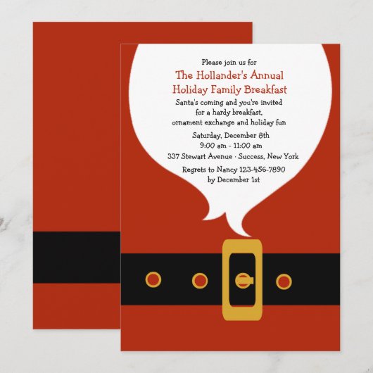 Santa's White Beard Invitation Kaart (Voorkant / Achterkant)