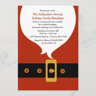 Santa's White Beard Invitation Kaart