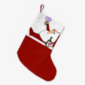santas wijn kerstmis kleine kerstsok (Voorkant (Hangend))