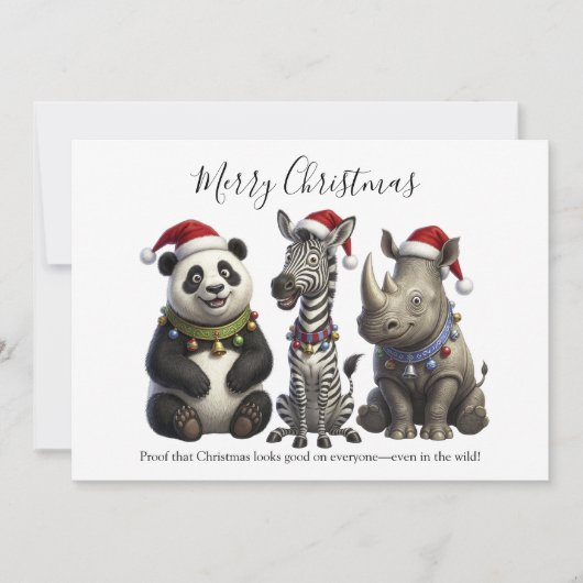 Santa's Wilde Trio Feestdagenkaart (Voorkant)