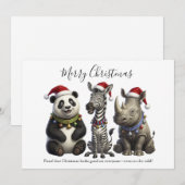 Santa's Wilde Trio Feestdagenkaart (Voorkant / Achterkant)