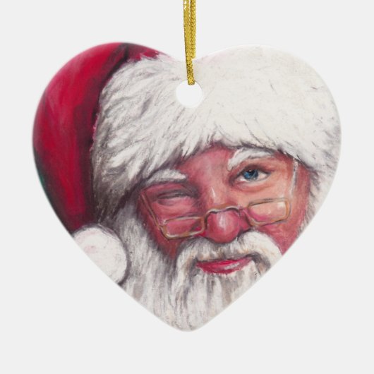 Santa's Wink art Ornament (Voorkant)
