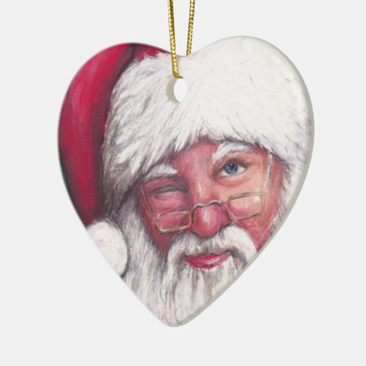Santa's Wink art Ornament (Links)