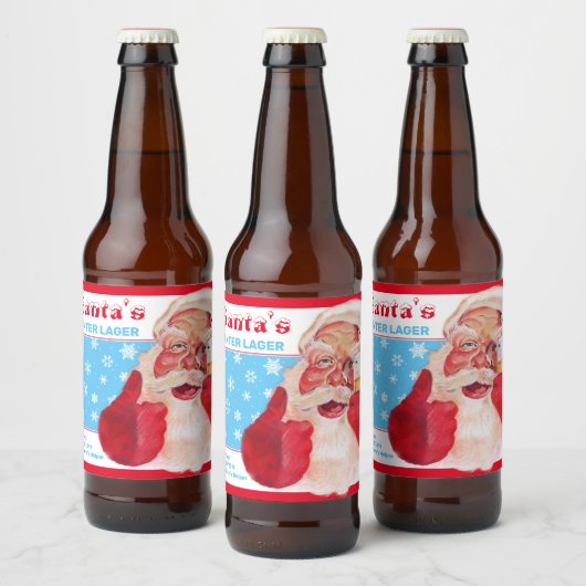 Santa's Winter Lager Bier Etiket (Flessen)