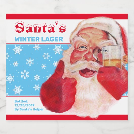 Santa's Winter Lager Bier Etiket (Enkel label)