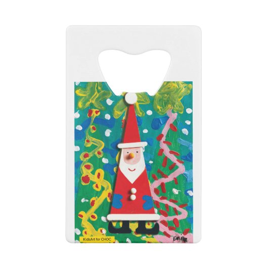 Santa's Winter Wonderland - Kinder kunst voor CHOC Creditkaart Flessenopener (Voorkant)