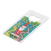 Santa's Winter Wonderland - Kinder kunst voor CHOC Creditkaart Flessenopener (Voorkant Gekanteld)