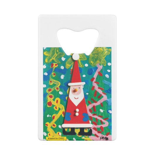 Santa's Winter Wonderland - Kinder kunst voor CHOC Creditkaart Flessenopener (Achterkant)