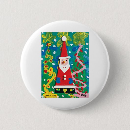 Santa's Winter Wonderland - Kinder kunst voor CHOC Ronde Button 5,7 Cm (Voorkant)