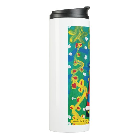 Santa's Winter Wonderland - Kinder kunst voor CHOC Thermosbeker (Gedraaid links)