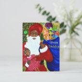 Santa's Wish Briefkaarten - Zwarte kerstcadeautjes (Staand voorkant)