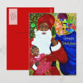 Santa's Wish Briefkaarten - Zwarte kerstcadeautjes (Voorkant / Achterkant)