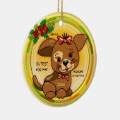 Santa's Wish List Cutest Puppy Dog Keramisch Ornament (Rechts)