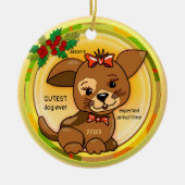 Santa's Wish List Cutest Puppy Dog Keramisch Ornament (Voorkant)