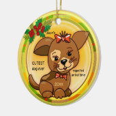 Santa's Wish List Cutest Puppy Dog Keramisch Ornament (Links)