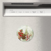 Santa's Woodland Stop - Rendier & Sleigh Magnet (Insitu (Vaatwasser))
