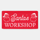 Santa's Workshop aangepaste rode banner (Horizontaal)