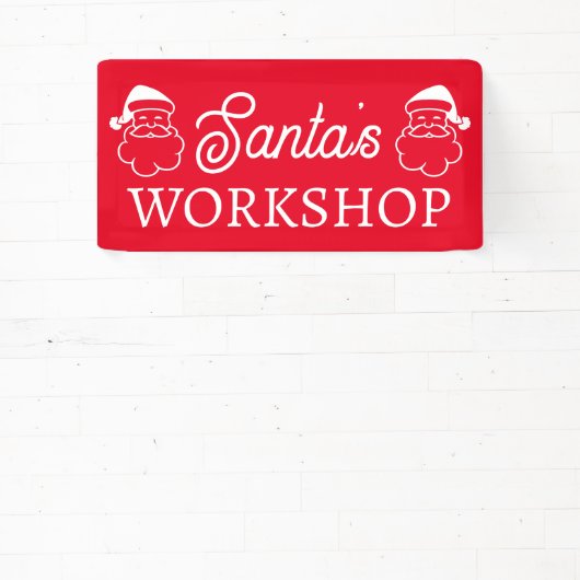 Santa's Workshop aangepaste rode banner (Insitu)
