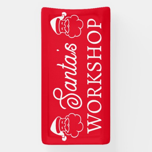 Santa's Workshop aangepaste rode banner (Verticaal)