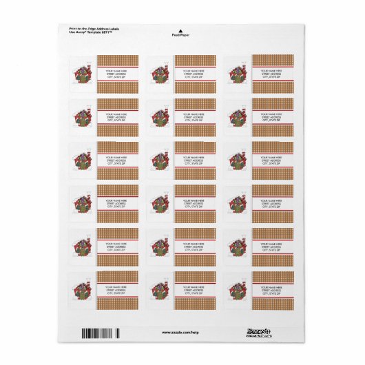 Santa's Workshop Address Mailing Labels (Full Sheet)