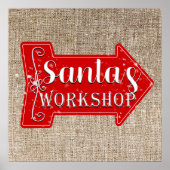 Santa's Workshop Arrow Rustic Christmas Holiday Poster (Voorkant)