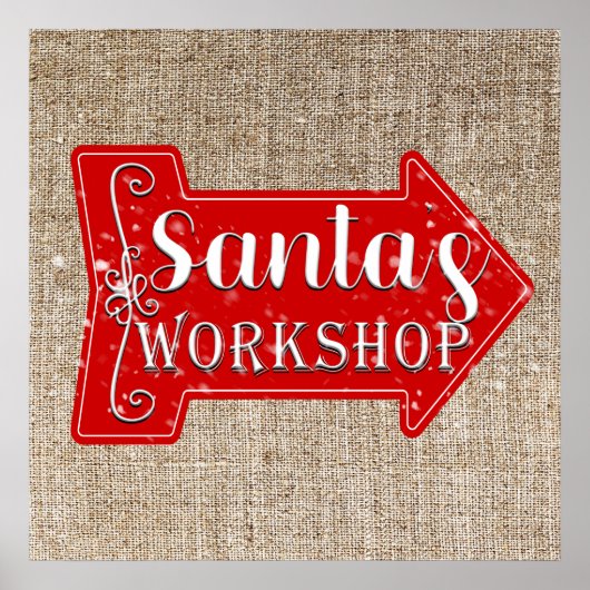 Santa's Workshop Arrow Rustic Christmas Holiday Poster (Voorkant)