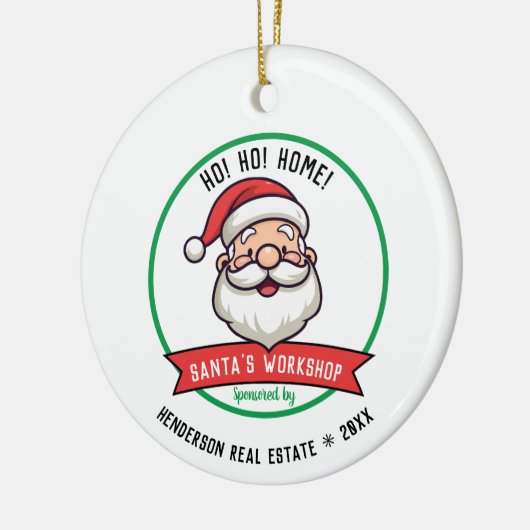 Santa's Workshop Bedrijf Kerstmis Keramisch Ornament (Links)