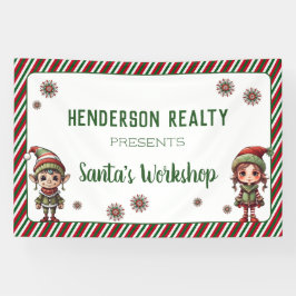 Santa's Workshop Bedrijf Vakantie Party Spandoek