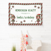 Santa's Workshop Bedrijf Vakantie Party Spandoek (Insitu)