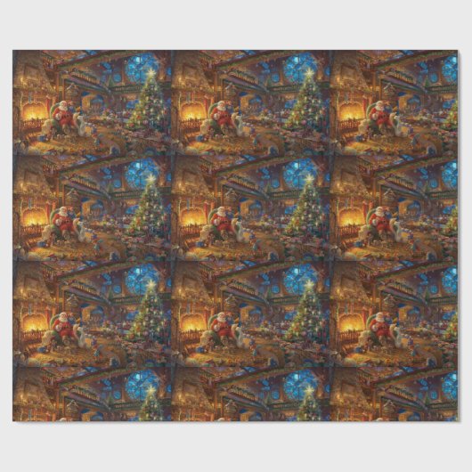 Santa's Workshop Cadeaupapier (Vlak)