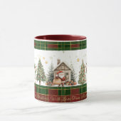 Santa's Workshop Elfen Rood Groen Kerst Tartan Mok (Midden)
