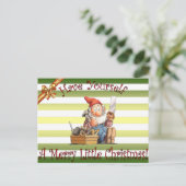 Santa's Workshop Elfs ~ Toolbox Elf ~ Kerstmis ~ Feestdagenkaart (Staand voorkant)