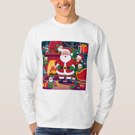Santa's Workshop Fun: Creëer een levendig T-shirt (Voorkant)