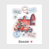 Santa's Workshop Gift Delivery Truck Sticker (Vel)