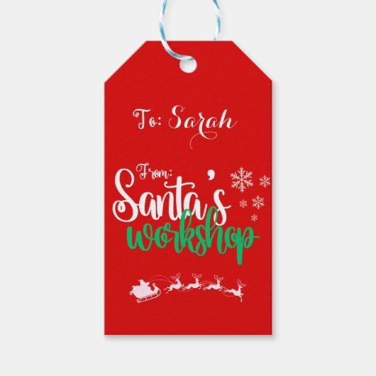  Santa's Workshop Gift Label Cadeaulabel (Voorkant)