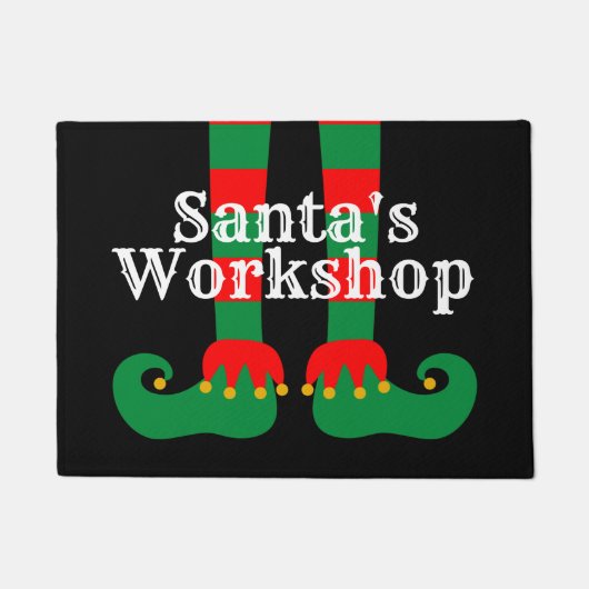 Santa's Workshop grappige zelfklevende kerstcadeau Deurmat (Voorkant)