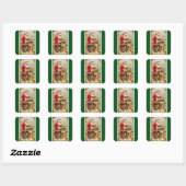 Santa's Workshop Green Vierkante Sticker (Vel)
