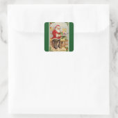 Santa's Workshop Green Vierkante Sticker (Tas)
