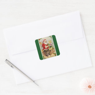 Santa's Workshop Green Vierkante Sticker